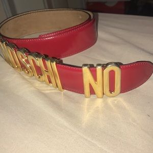 Red Moschino name belt
